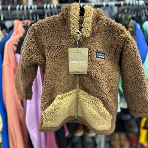 Patagonia Youth Kids Brown and Tan Fleece Jacket NWT